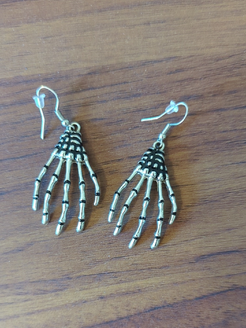 Silver Skeleton Hand Dangle Earrings - Women Jewelry